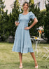 Boho Light Blue Midi Dress